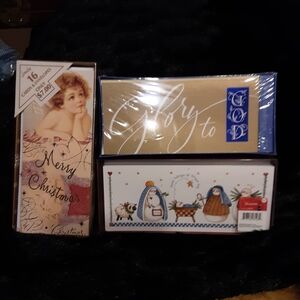 set of 3 vintage Christmas cards.